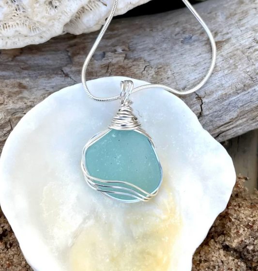 Sterling Sea Glass Pendant