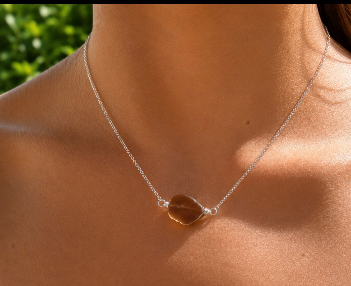 Sterling Dainty Sea Glass Necklace