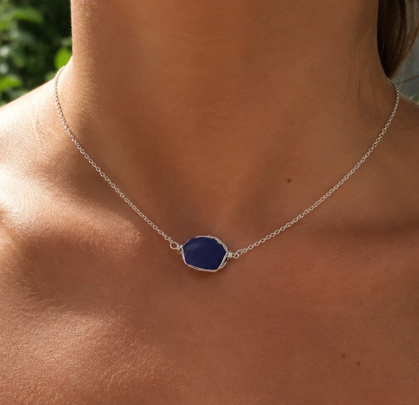 Sterling Dainty Sea Glass Necklace