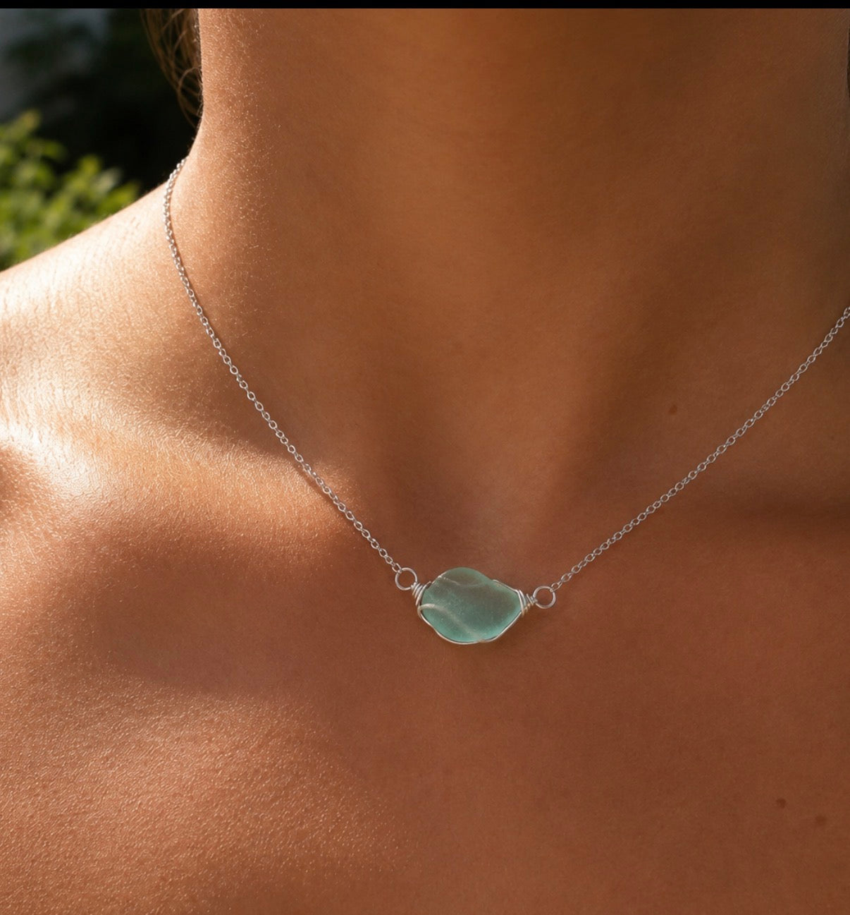 Sterling Dainty Sea Glass Necklace