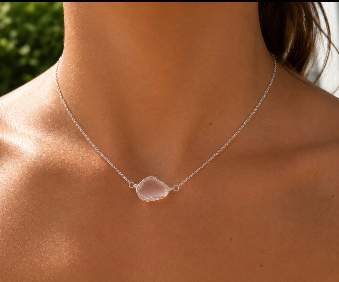 Sterling Dainty Sea Glass Necklace