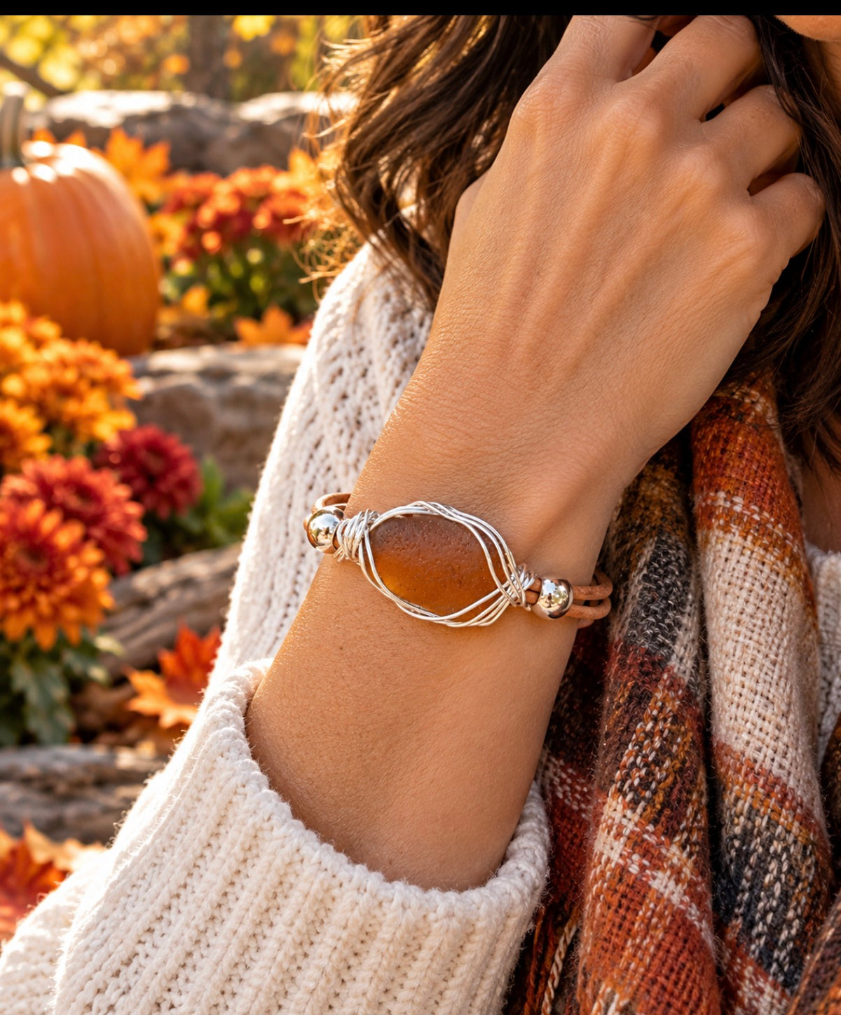 Amber Leather Bracelet