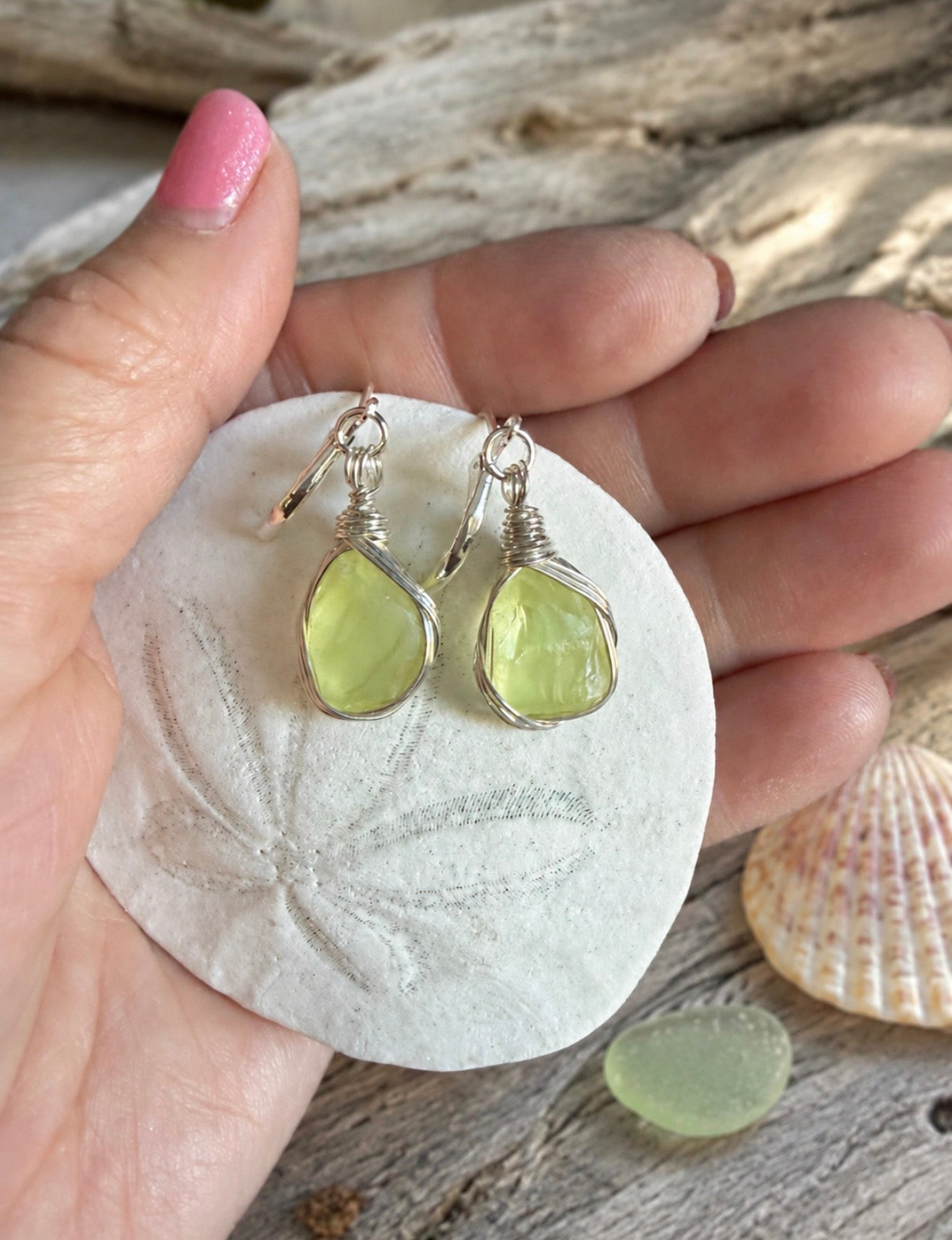 Rare Citrine Sea Glass Earrings