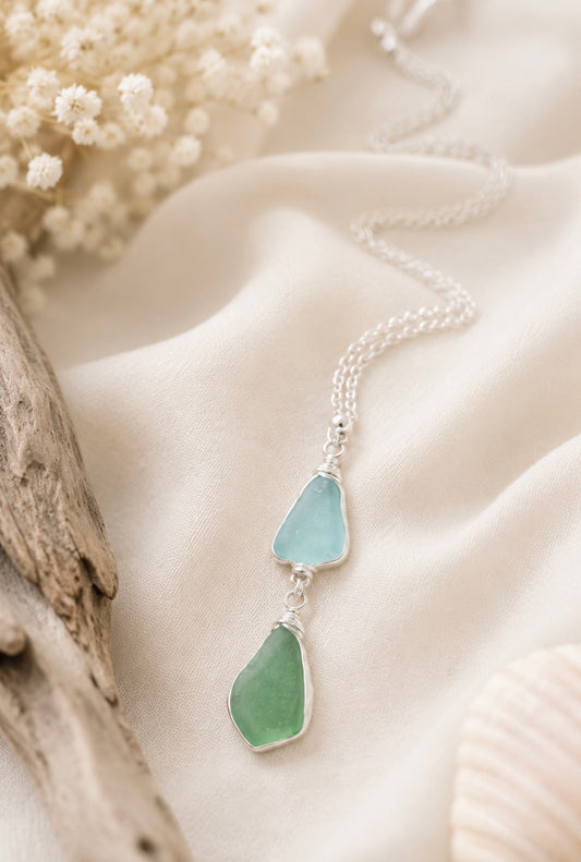 Sterling Double Drop Necklace