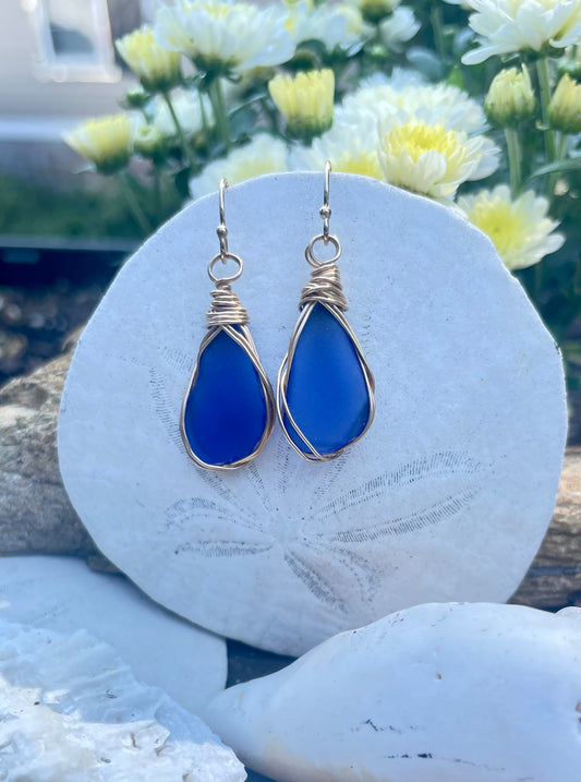 Cobalt Blue Gold Filled Earrings
