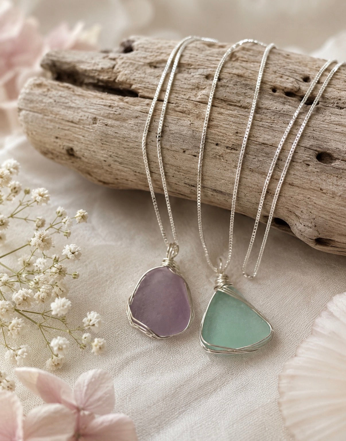 Sterling Sea Glass Pendant