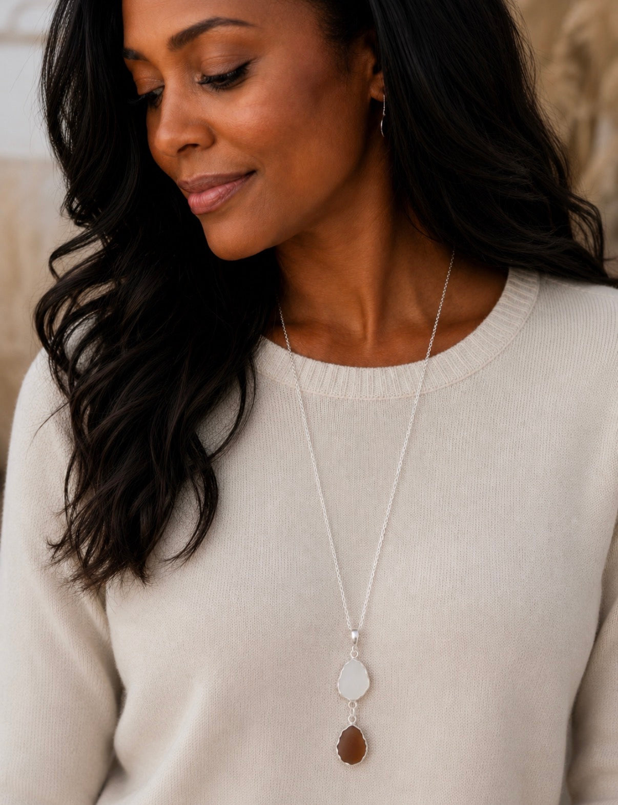 Sterling Double Drop Necklace